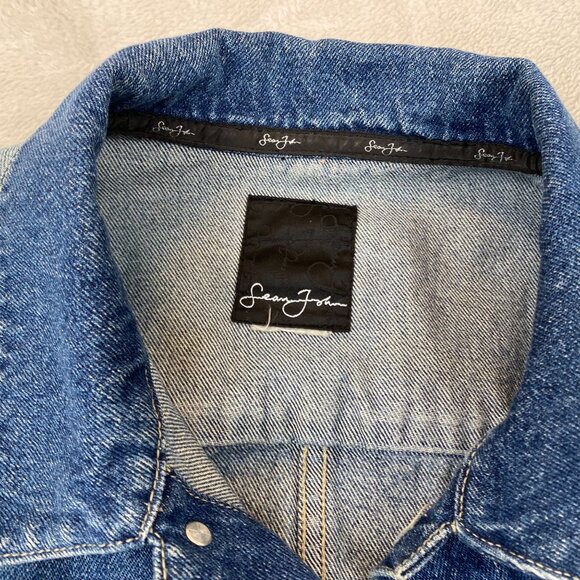 Sean John Men's Blue Denim Jacket XXL Classic Fit Button-Up - Picture 6 of 9